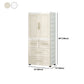 Beige and White Wardrobe Armoire Contemporary Style Plastic Wardrobe Cabinet
