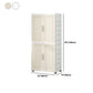 Beige and White Wardrobe Armoire Contemporary Style Plastic Wardrobe Cabinet