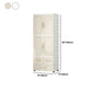 Beige and White Wardrobe Armoire Contemporary Style Plastic Wardrobe Cabinet