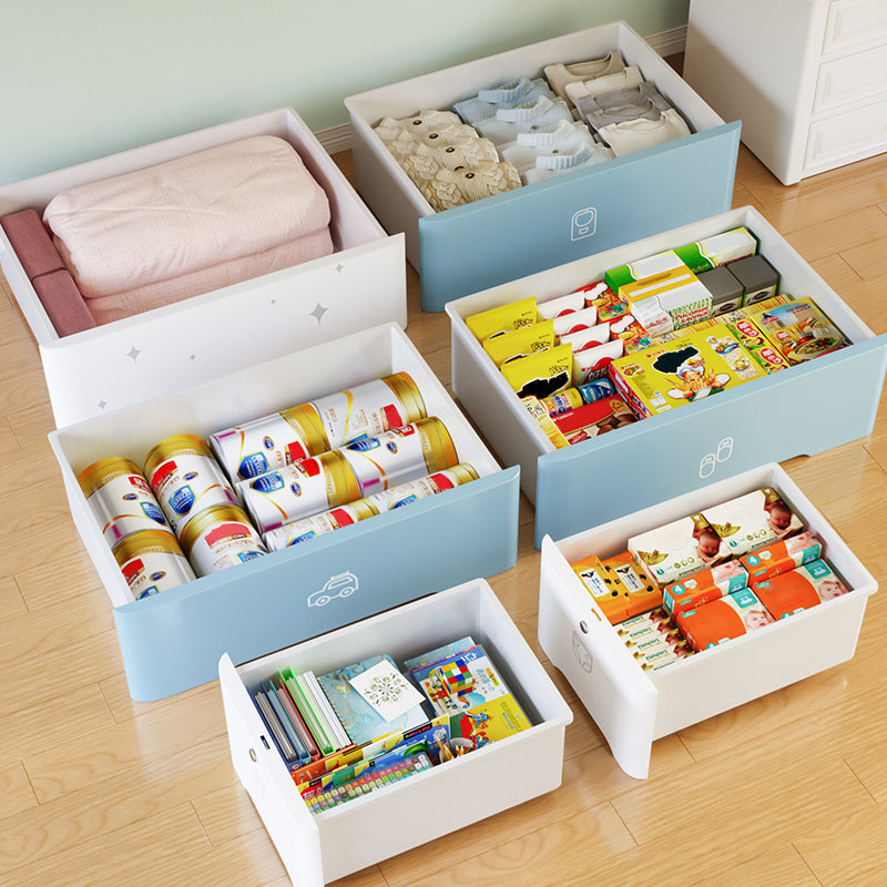 Contemporary Style Non-Hanging Armoire Plastic Storage Cabinet with Drawers Clearhalo 'Armoires & Wardrobes' 'armoires_wardrobes' 'Bedroom Furniture' 'furn' 'furn_armoires_wardrobes' 'Furniture' 5435852