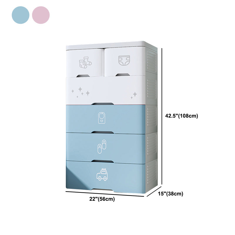 Contemporary Style Non-Hanging Armoire Plastic Storage Cabinet with Drawers Clearhalo 'Armoires & Wardrobes' 'armoires_wardrobes' 'Bedroom Furniture' 'furn' 'furn_armoires_wardrobes' 'Furniture' 5435870