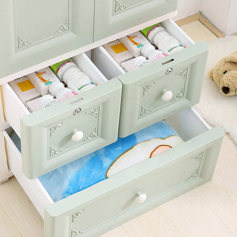 Kleiderschrank im zeitgenössischen Stil Plastik Schlafzimmer Garderobe Schrank mit Schloss