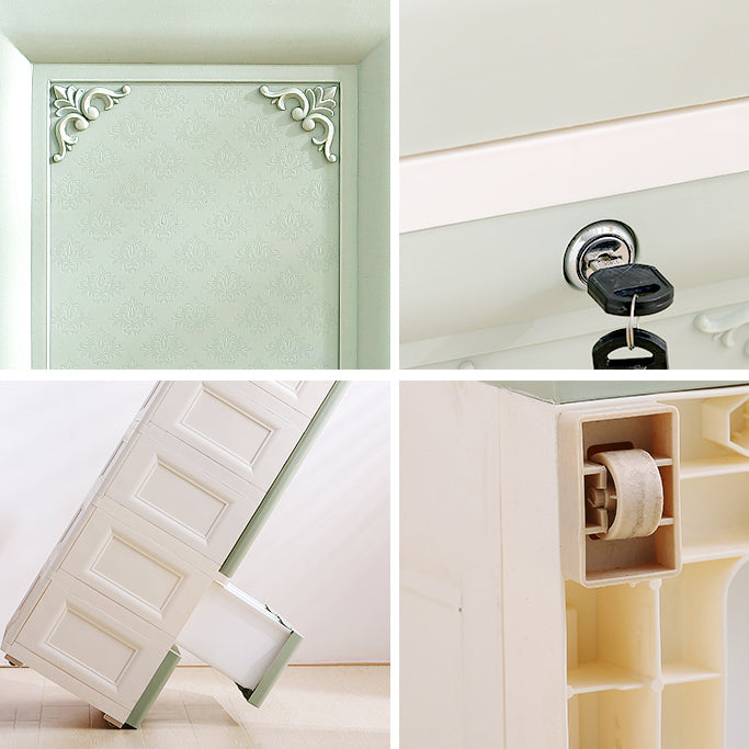 Kleiderschrank im zeitgenössischen Stil Plastik Schlafzimmer Garderobe Schrank mit Schloss