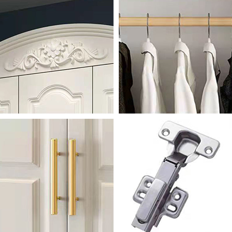 Armario de armario francés Armario de madera diseñado con varilla de ropa de madera maciza