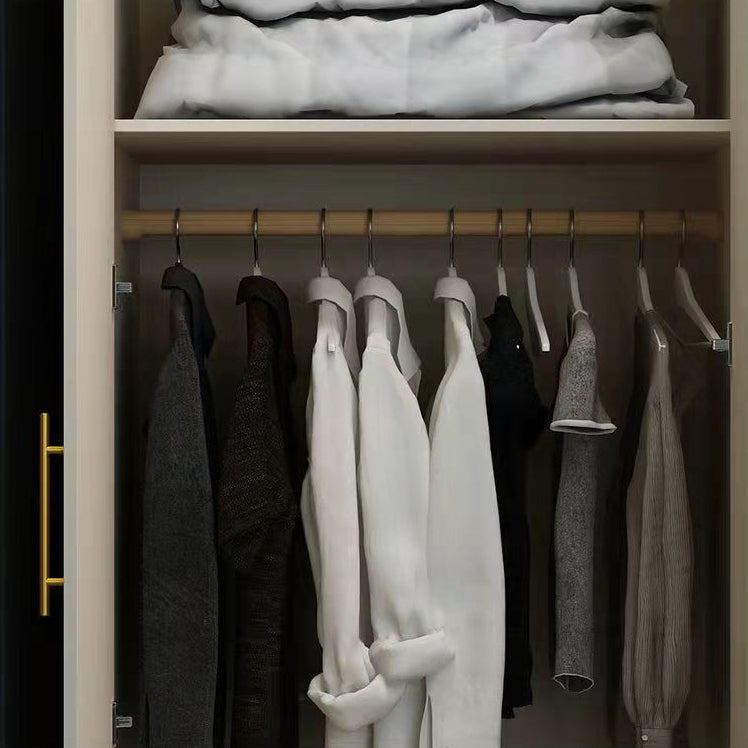 Armario de armario francés Armario de madera diseñado con varilla de ropa de madera maciza