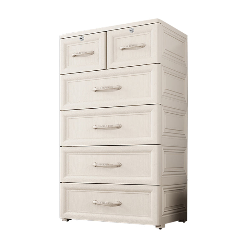 Contemporary Style Wardrobe Plastic Bedroom Wardrobe Closet With 6-Drawer 23"L x 15"W x 43"H Clearhalo 'Armoires & Wardrobes' 'armoires_wardrobes' 'Bedroom Furniture' 'furn' 'furn_armoires_wardrobes' 'Furniture' 5436036