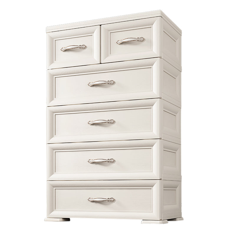 Contemporary Style Wardrobe Plastic Bedroom Wardrobe Closet With 6-Drawer 27.5"L x 16"W x 48"H Clearhalo 'Armoires & Wardrobes' 'armoires_wardrobes' 'Bedroom Furniture' 'furn' 'furn_armoires_wardrobes' 'Furniture' 5436040