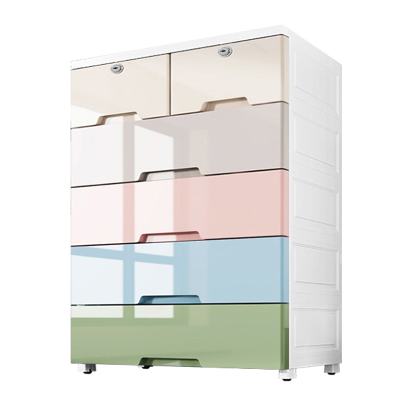 Contemporary Style Wardrobe Plastic Bedroom Wardrobe Closet With 6-Drawer Clearhalo 'Armoires & Wardrobes' 'armoires_wardrobes' 'Bedroom Furniture' 'furn' 'furn_armoires_wardrobes' 'Furniture' 5436043
