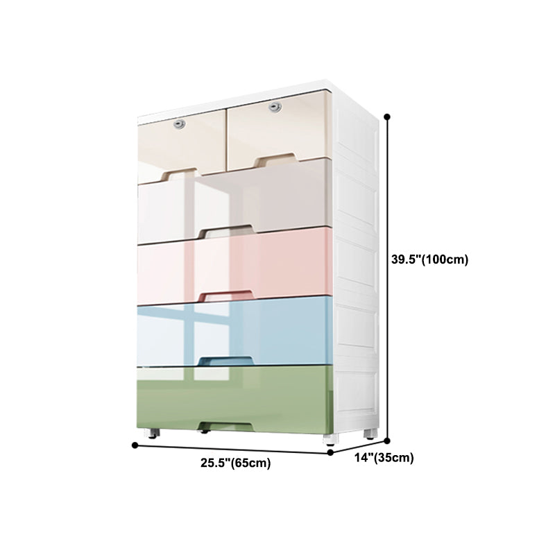 Contemporary Style Wardrobe Plastic Bedroom Wardrobe Closet With 6-Drawer Clearhalo 'Armoires & Wardrobes' 'armoires_wardrobes' 'Bedroom Furniture' 'furn' 'furn_armoires_wardrobes' 'Furniture' 5436049