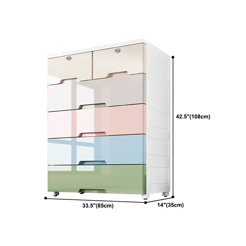 Contemporary Style Wardrobe Plastic Bedroom Wardrobe Closet With 6-Drawer Clearhalo 'Armoires & Wardrobes' 'armoires_wardrobes' 'Bedroom Furniture' 'furn' 'furn_armoires_wardrobes' 'Furniture' 5436051
