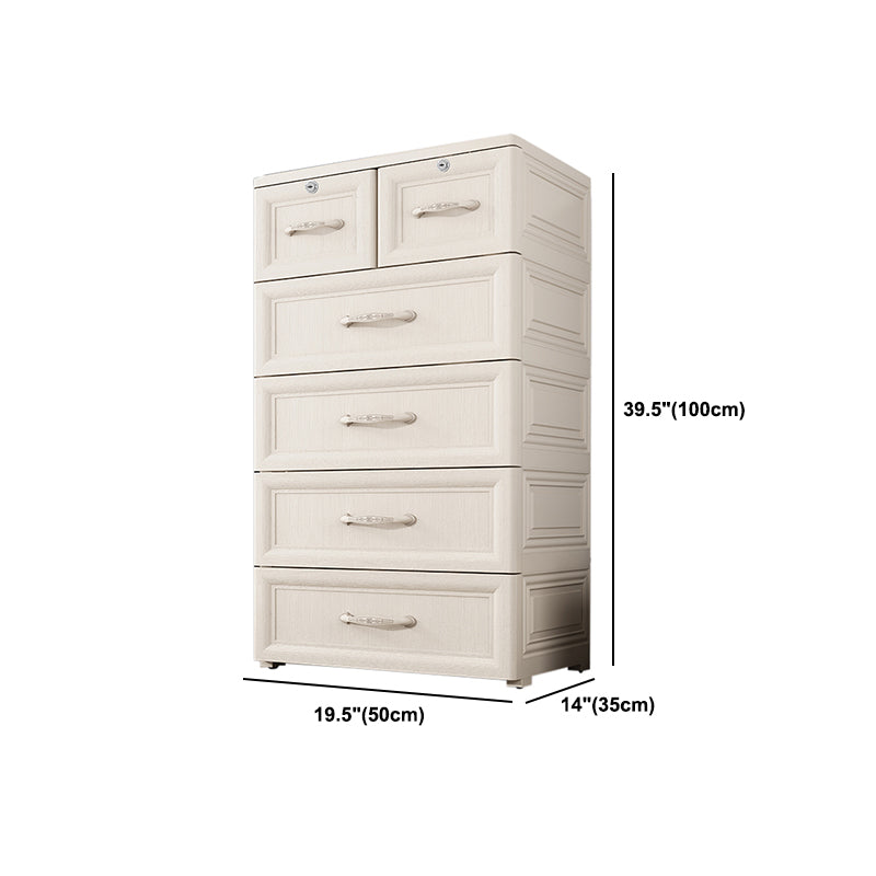 Contemporary Style Wardrobe Plastic Bedroom Wardrobe Closet With 6-Drawer Clearhalo 'Armoires & Wardrobes' 'armoires_wardrobes' 'Bedroom Furniture' 'furn' 'furn_armoires_wardrobes' 'Furniture' 5436052