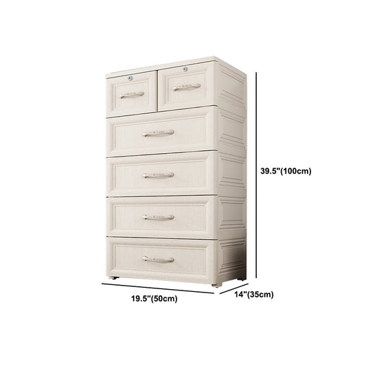 Contemporary Style Wardrobe Plastic Bedroom Wardrobe Closet With 6-Drawer Clearhalo 'Armoires & Wardrobes' 'armoires_wardrobes' 'Bedroom Furniture' 'furn' 'furn_armoires_wardrobes' 'Furniture' 5436052