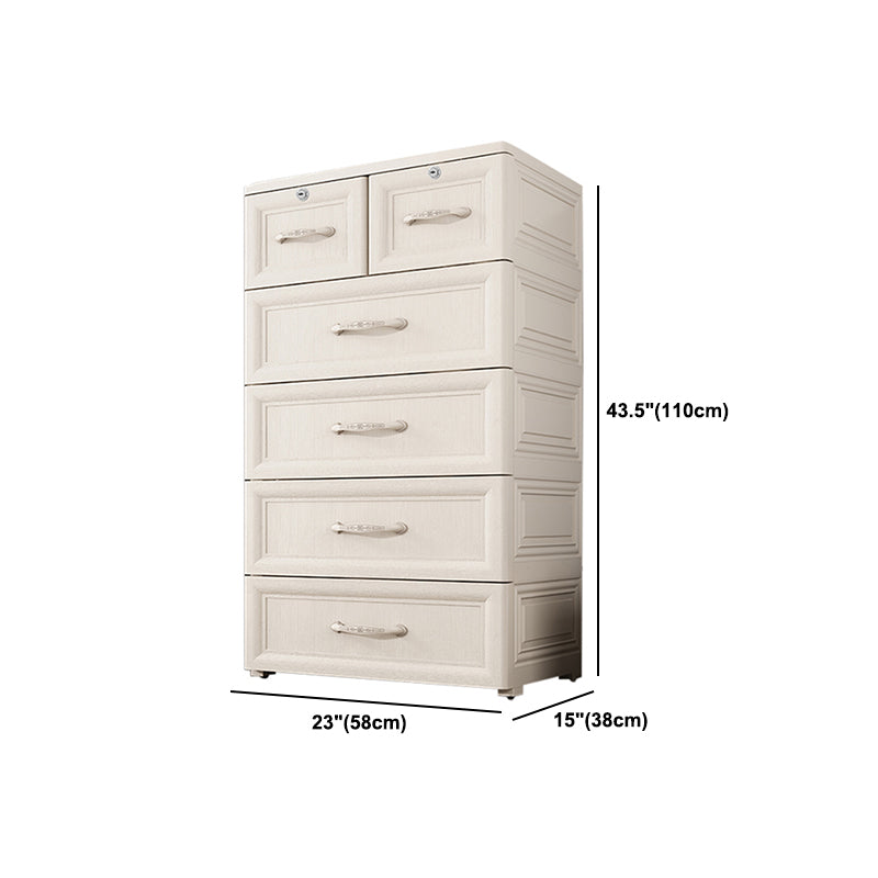 Contemporary Style Wardrobe Plastic Bedroom Wardrobe Closet With 6-Drawer Clearhalo 'Armoires & Wardrobes' 'armoires_wardrobes' 'Bedroom Furniture' 'furn' 'furn_armoires_wardrobes' 'Furniture' 5436053