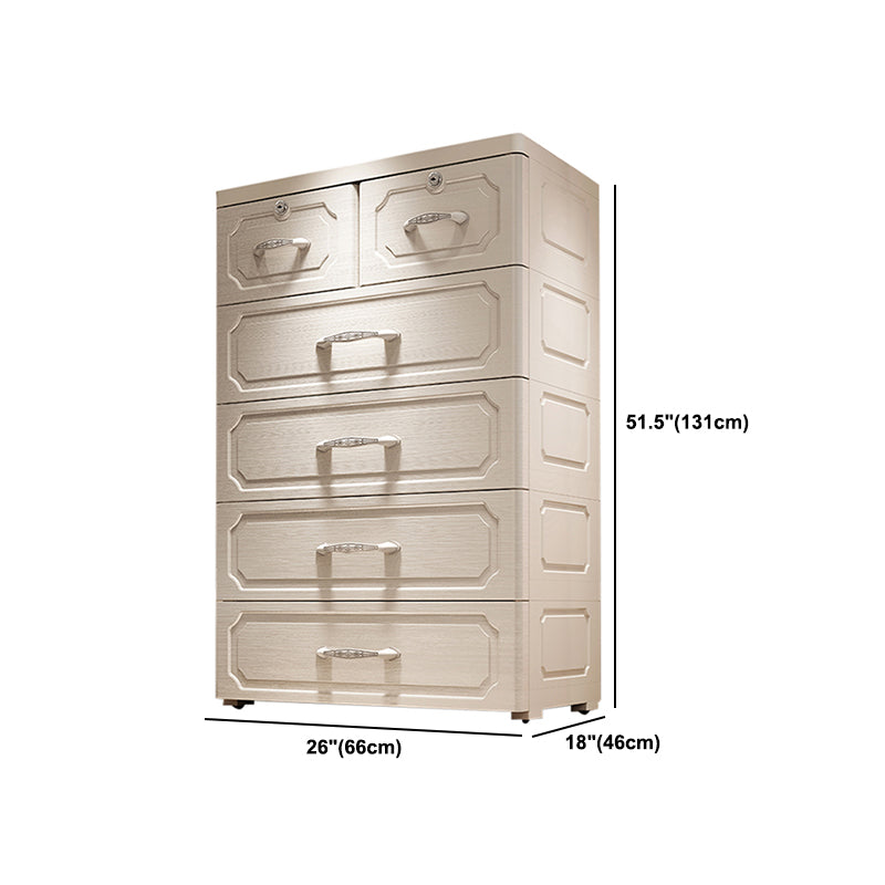 Contemporary Style Wardrobe Plastic Bedroom Wardrobe Closet With 6-Drawer Clearhalo 'Armoires & Wardrobes' 'armoires_wardrobes' 'Bedroom Furniture' 'furn' 'furn_armoires_wardrobes' 'Furniture' 5436055