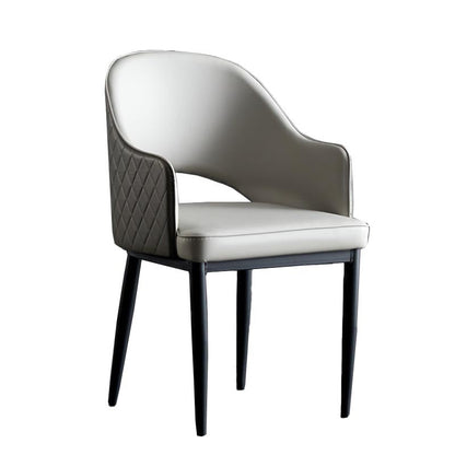 Glam Faux Leather Dining Chair Open Back Dining Side Furniture in Matte Finish for Indoor