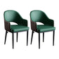 Glam Faux Leather Dining Chair Open Back Dining Side Furniture in Matte Finish for Indoor