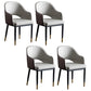 Glam Faux Leather Dining Chair Open Back Dining Side Furniture in Matte Finish for Indoor