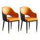 Glam Faux Leather Dining Chair Open Back Dining Side Furniture in Matte Finish for Indoor