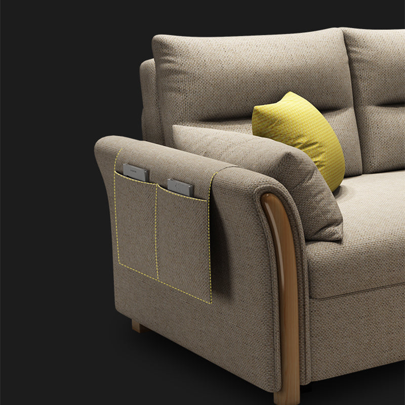 Convertibile divano di divano di divano di divano di divano di divani a fusione di cotone a braccio svasato contemporaneo