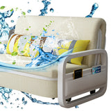 Contemporary Square Arm Convertible Cotton Blend Bed Sofa Couch in Grey Clearhalo 'furn' 'furn_sofas' 'Furniture' 'Living Room Furniture' 'Sofa' 'sofas' 5436476