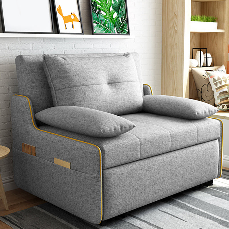 Divano di divano con divano con bidone in cotone contemporaneo convertibile in grigio