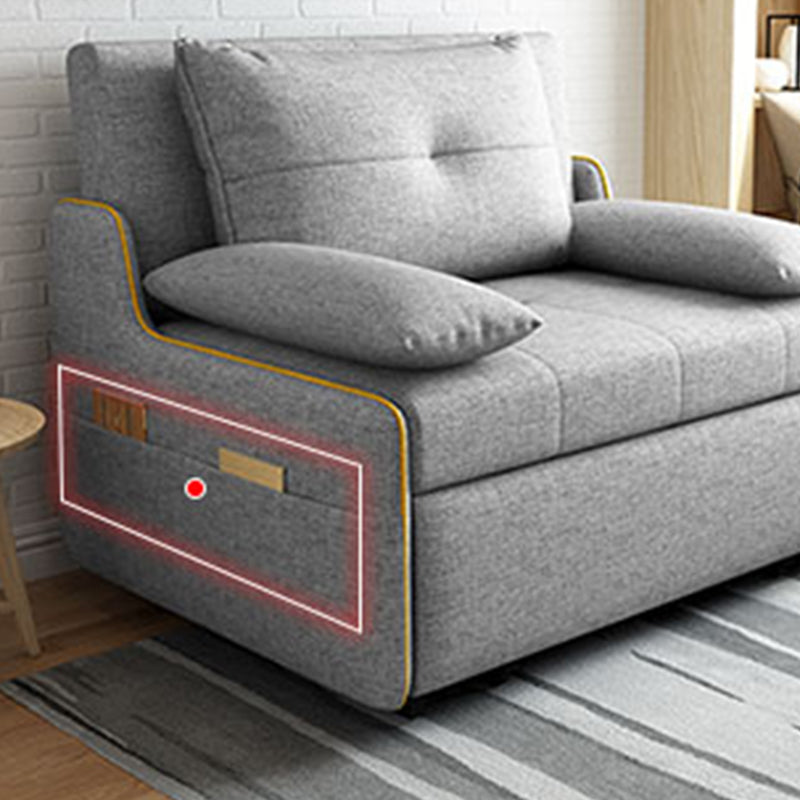 Divano di divano con divano con bidone in cotone contemporaneo convertibile in grigio