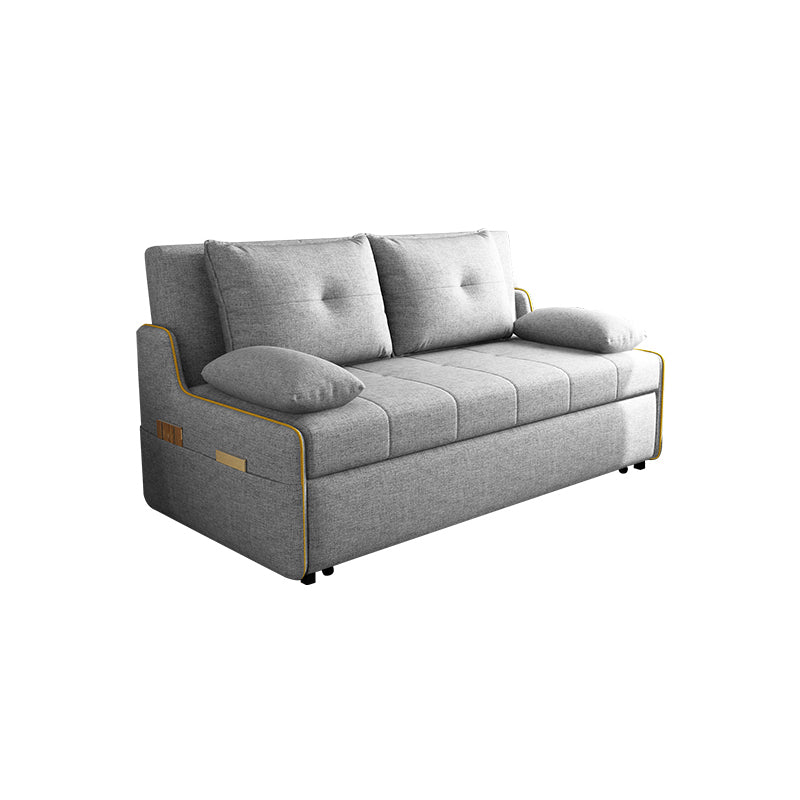 Divano di divano con divano con bidone in cotone contemporaneo convertibile in grigio