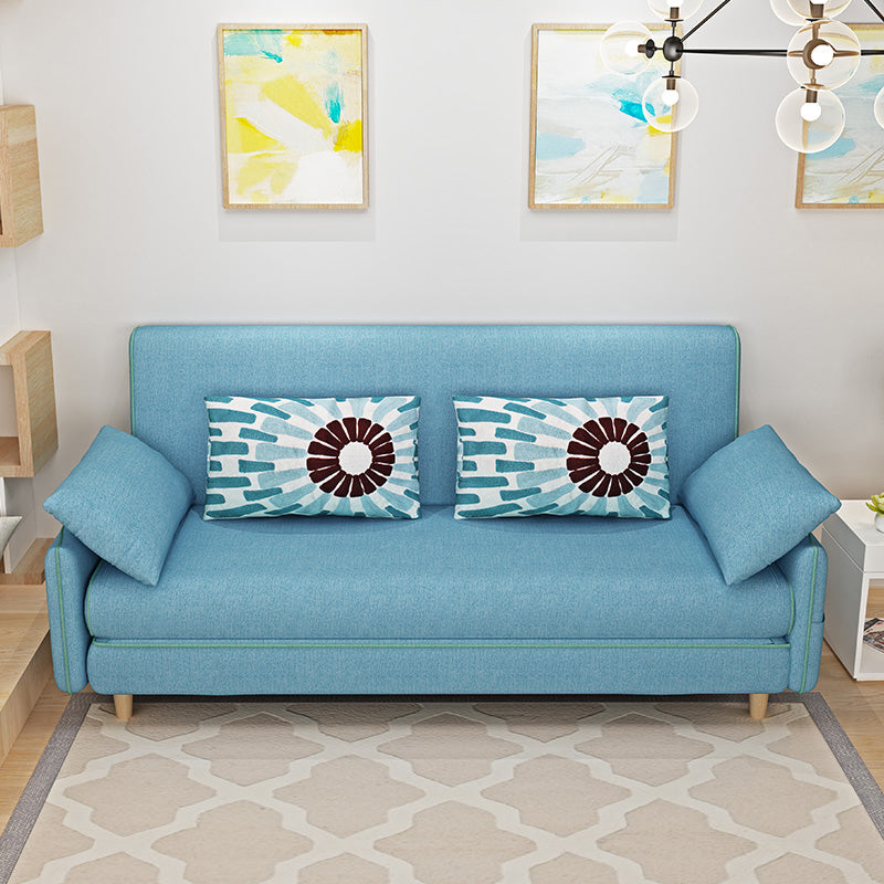 Miscela di cotone convertibile di divano di divano a braccio quadrato contemporaneo in blu