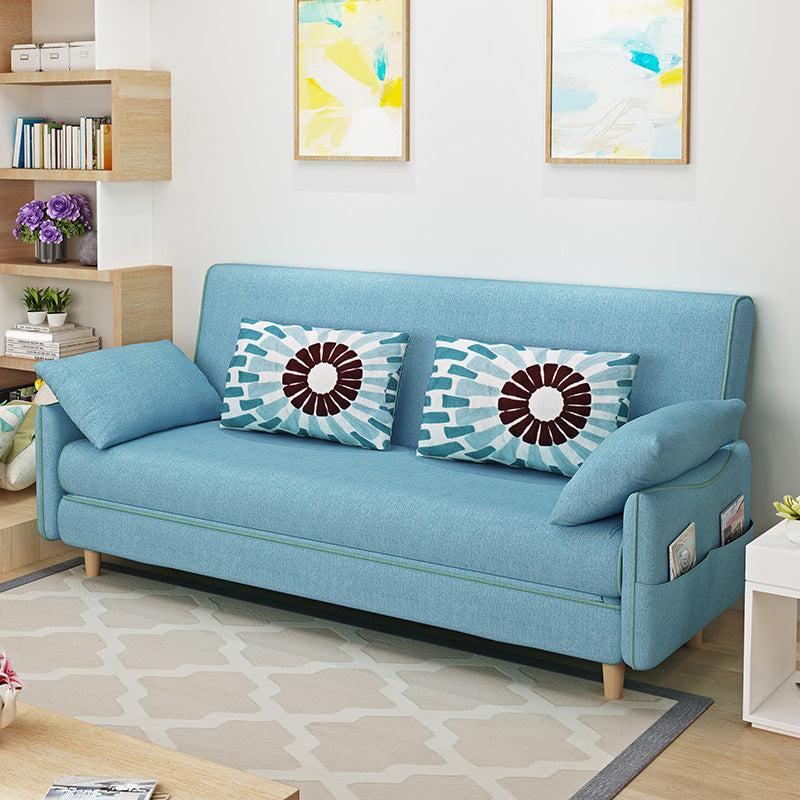 Miscela di cotone convertibile di divano di divano a braccio quadrato contemporaneo in blu