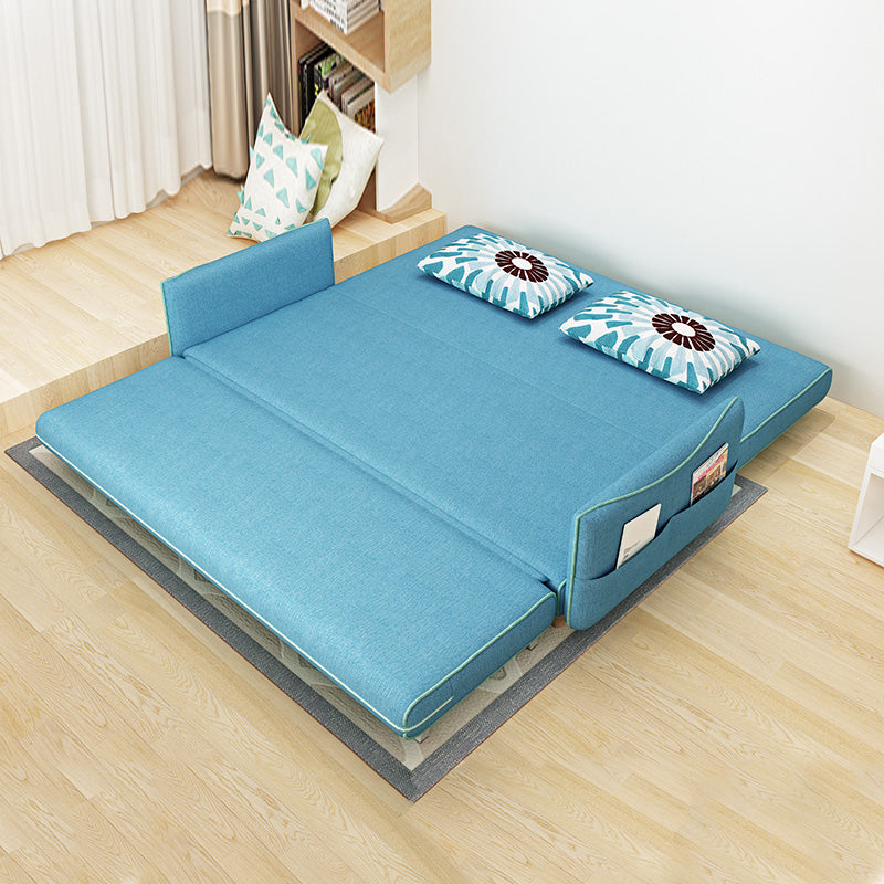 Miscela di cotone convertibile di divano di divano a braccio quadrato contemporaneo in blu