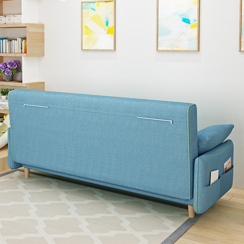 Miscela di cotone convertibile di divano di divano a braccio quadrato contemporaneo in blu