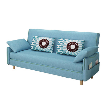 Miscela di cotone convertibile di divano di divano a braccio quadrato contemporaneo in blu