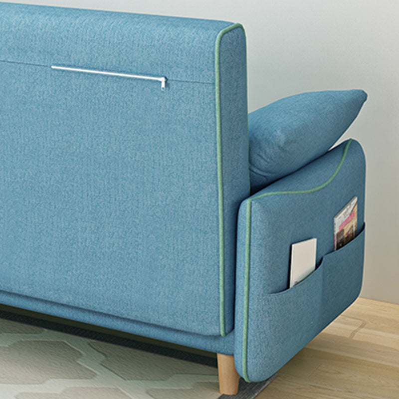 Miscela di cotone convertibile di divano di divano a braccio quadrato contemporaneo in blu