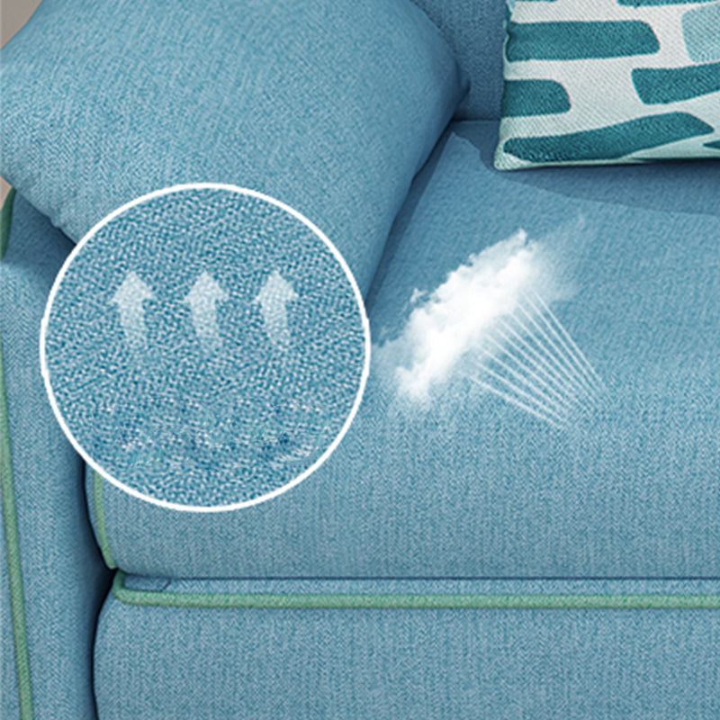 Miscela di cotone convertibile di divano di divano a braccio quadrato contemporaneo in blu