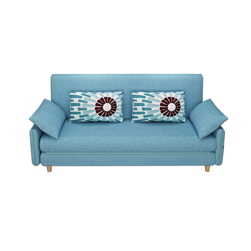 Miscela di cotone convertibile di divano di divano a braccio quadrato contemporaneo in blu