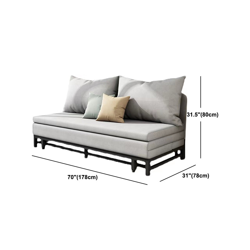 30.70 "W X31.49" Hリネンアームレスソファコンテンポラリーコンバーチブルソファベッド