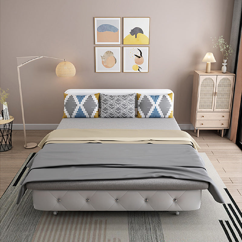 Armless Contemporary Cotton Blend Bed Sofa Couch with Pillows