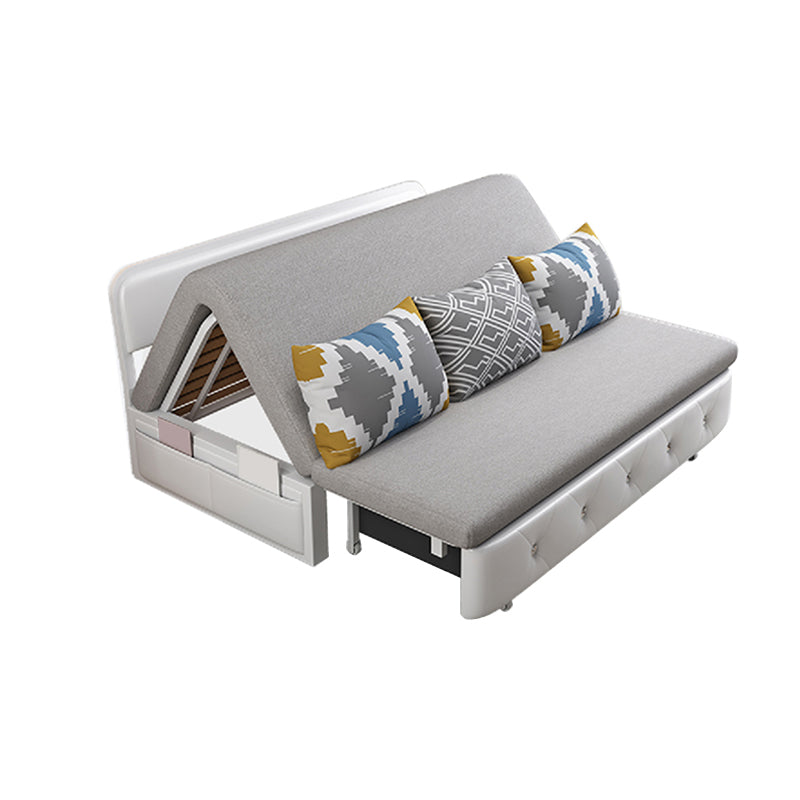 Armless Contemporary Cotton Blend Bed Sofa Couch with Pillows