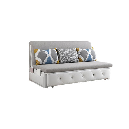 Armless Contemporary Cotton Blend Bed Sofa Couch with Pillows