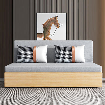 Cotton Blend Contemporary Convertible Bed Sofa Couch with Pillows Storage Not Included Clearhalo 'furn' 'furn_sofas' 'Furniture' 'Living Room Furniture' 'Sofa' 'sofas' 5436595