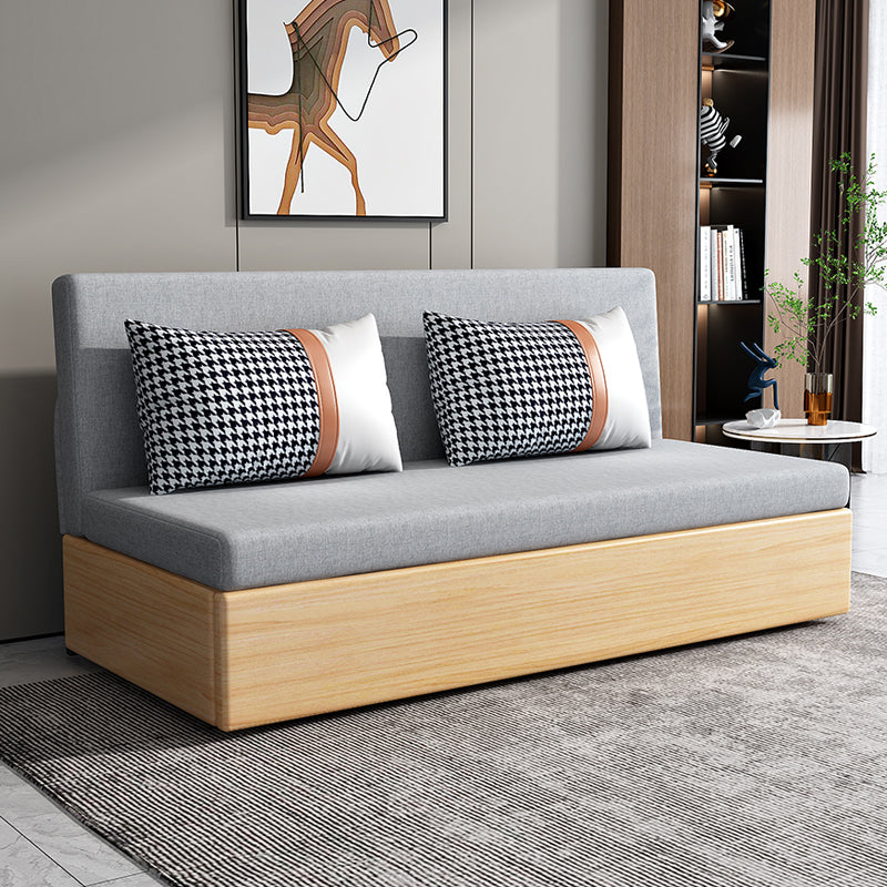 Cotton Blend Contemporary Convertible Bed Sofa Couch with Pillows Storage Included Clearhalo 'furn' 'furn_sofas' 'Furniture' 'Living Room Furniture' 'Sofa' 'sofas' 5436596