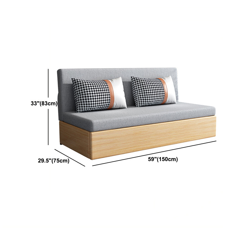 Cotton Blend Contemporary Convertible Bed Sofa Couch with Pillows Clearhalo 'furn' 'furn_sofas' 'Furniture' 'Living Room Furniture' 'Sofa' 'sofas' 5436606