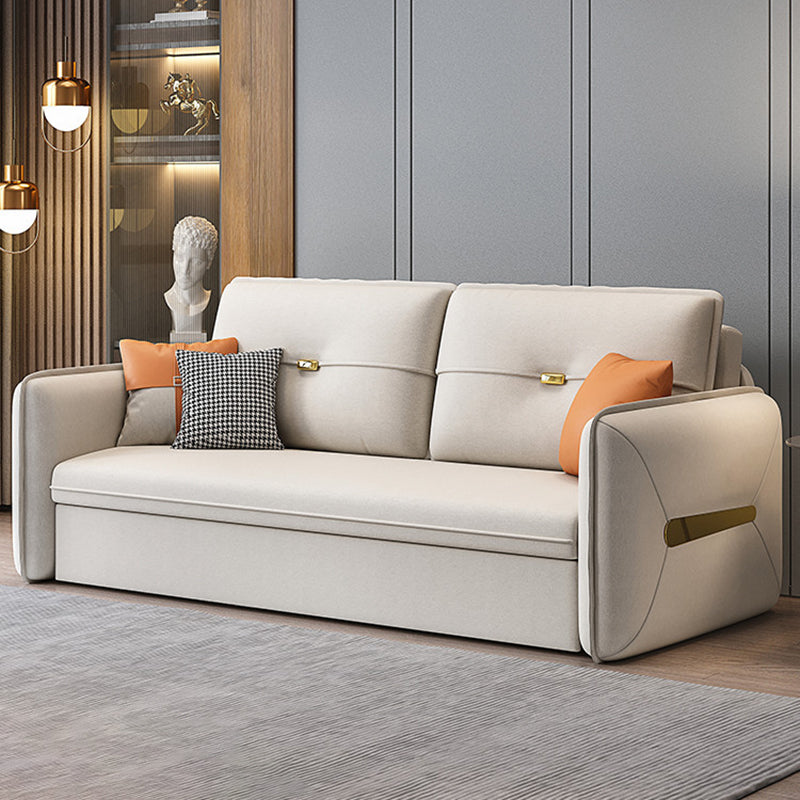 Camino de cama resistente a manchas de cuero sintética de brazo cuadrado contemporáneo