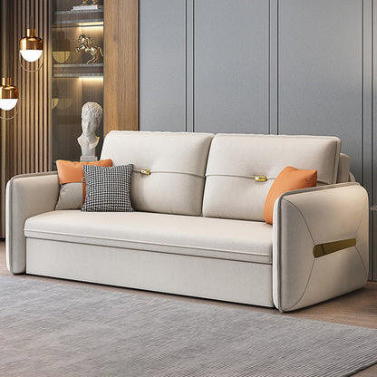 Camino de cama resistente a manchas de cuero sintética de brazo cuadrado contemporáneo