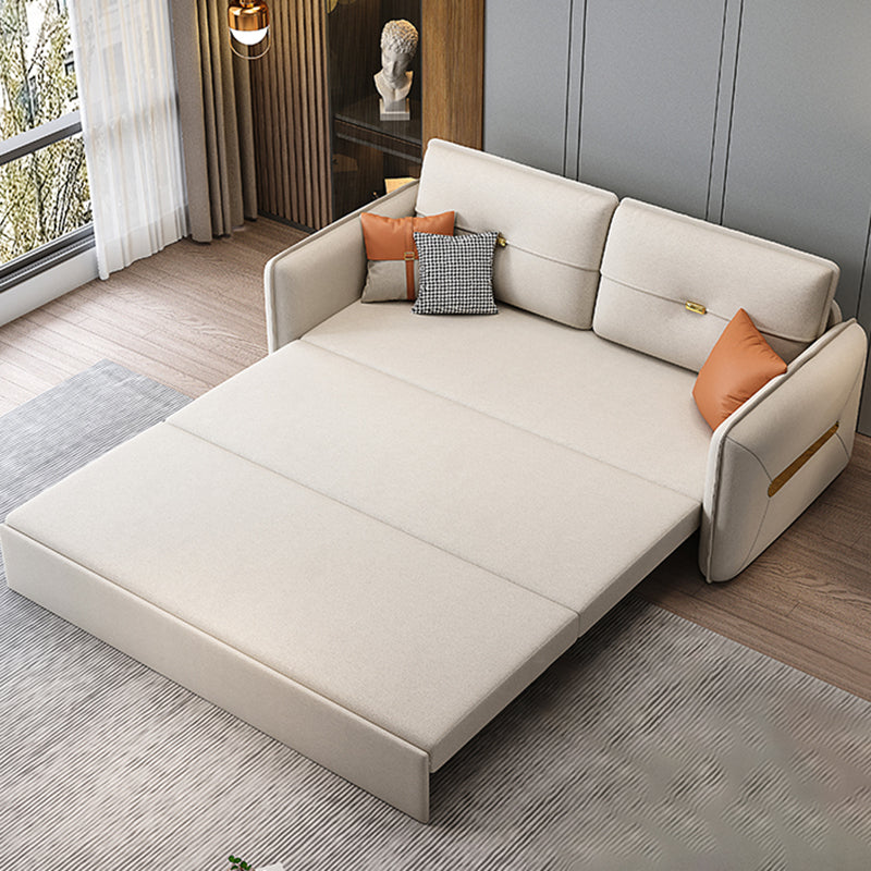 Camino de cama resistente a manchas de cuero sintética de brazo cuadrado contemporáneo