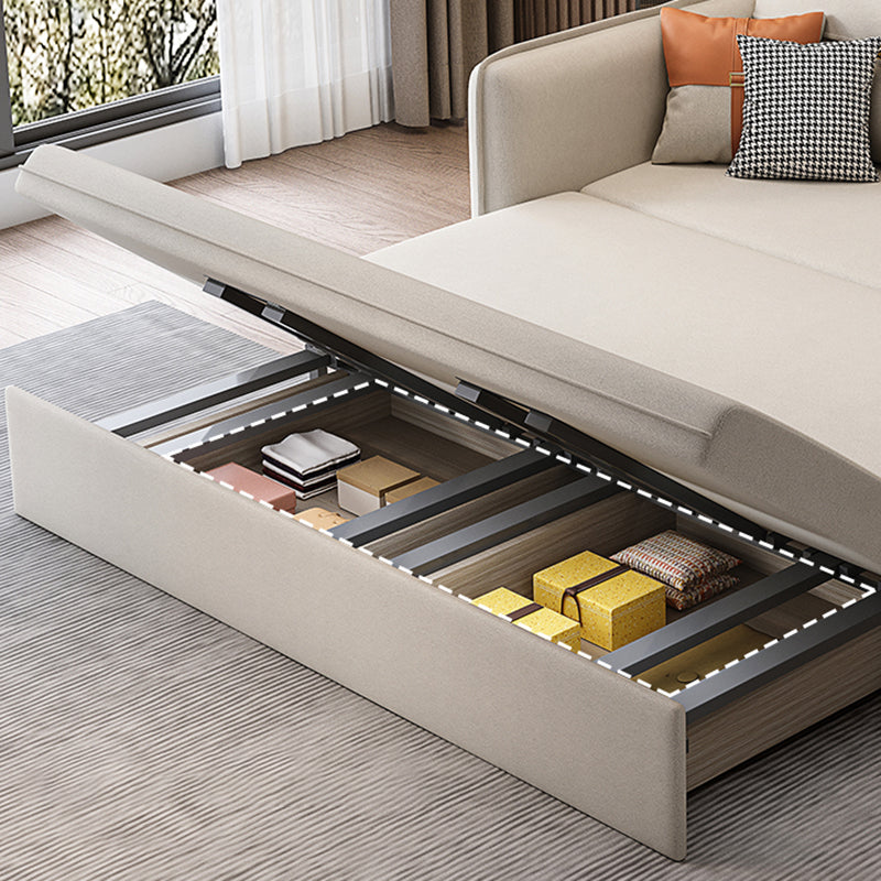 Camino de cama resistente a manchas de cuero sintética de brazo cuadrado contemporáneo