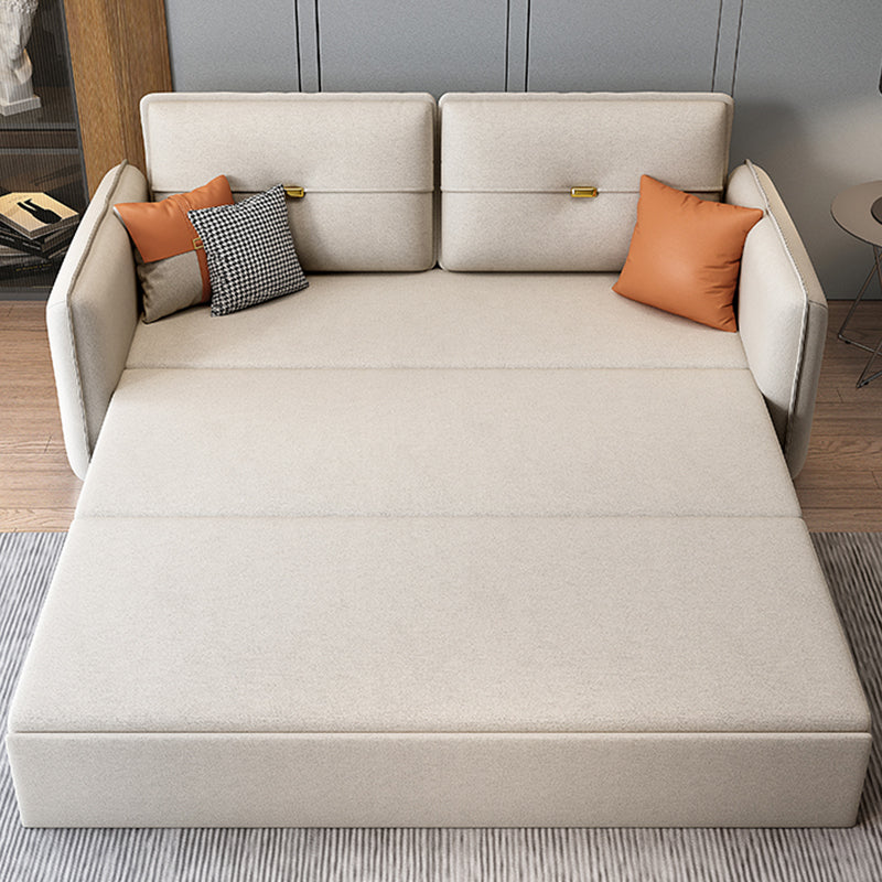 Camino de cama resistente a manchas de cuero sintética de brazo cuadrado contemporáneo