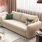 Contemporary Convertible Cotton Blend Square Arm Couch Bed in Beige