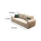 Contemporary Convertible Cotton Blend Square Arm Couch Bed in Beige