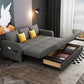 Contemporary Square Arm Cotton Blend Couch Bed with Pillows in Grey Clearhalo 'furn' 'furn_sofas' 'Furniture' 'Living Room Furniture' 'Sofa' 'sofas' 5436684